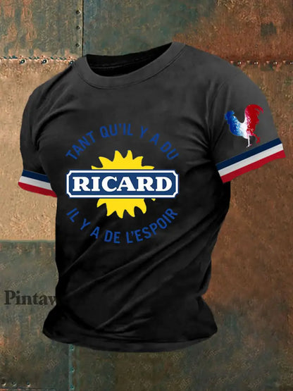 Camiseta de manga corta estampada Tant Qu’il Y A Du Ricard para hombre Negro / S
