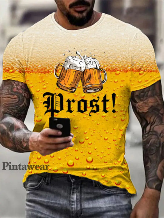 Camiseta de manga corta impresa del día de la cerveza alemana de los hombres como imagen / S