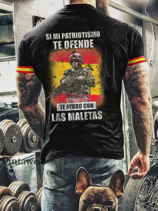 Camiseta de manga corta PATRIOTA para hombre negro / S