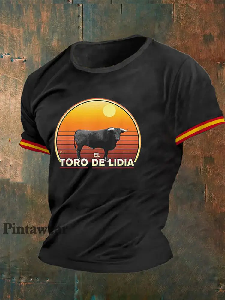 Camiseta de manga corta Toro De Lidia para hombre negro / S