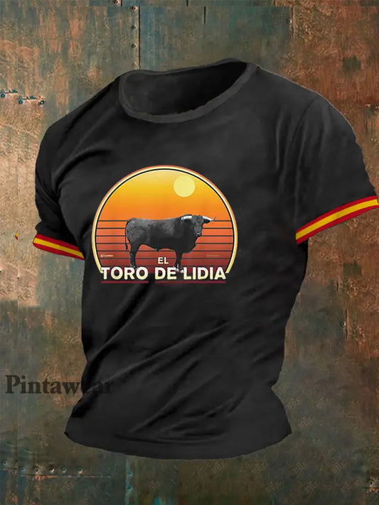 Camiseta de manga corta Toro De Lidia para hombre negro / S