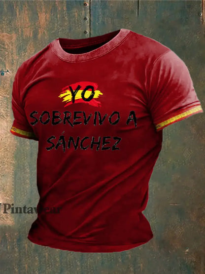 Camiseta estampada España de los hombres rojo / S