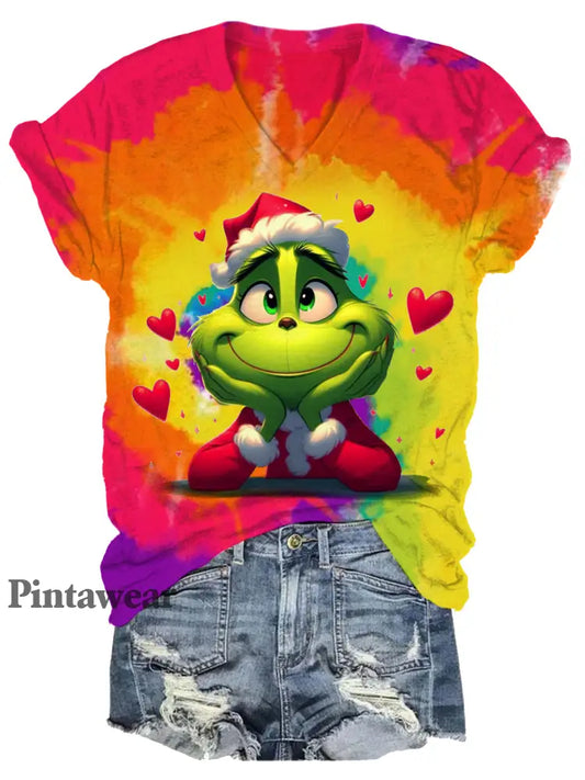Happy Valentine’s Day Character Tie Dye Print T-Shirt multicolor / S Día de San Valentín