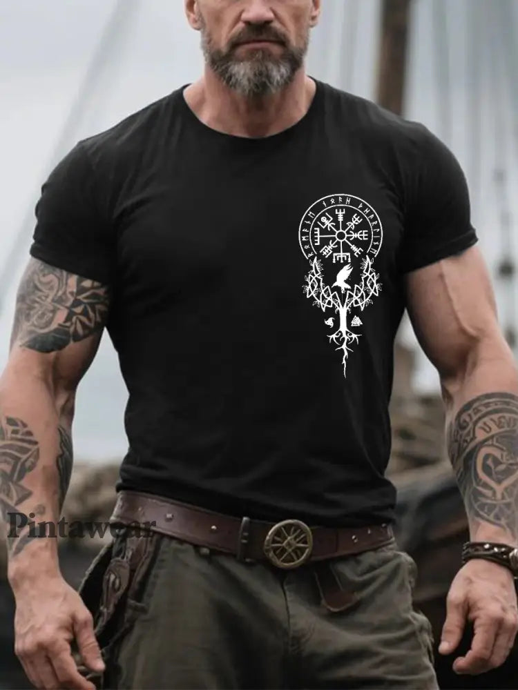 Herr Retro det finns vikinga stål i mitt blod Nordiska stil Casual Tee