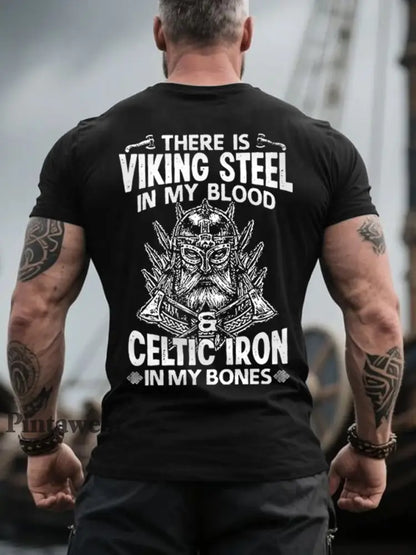 Herr Retro det finns vikinga stål i mitt blod Nordiska stil Casual Tee