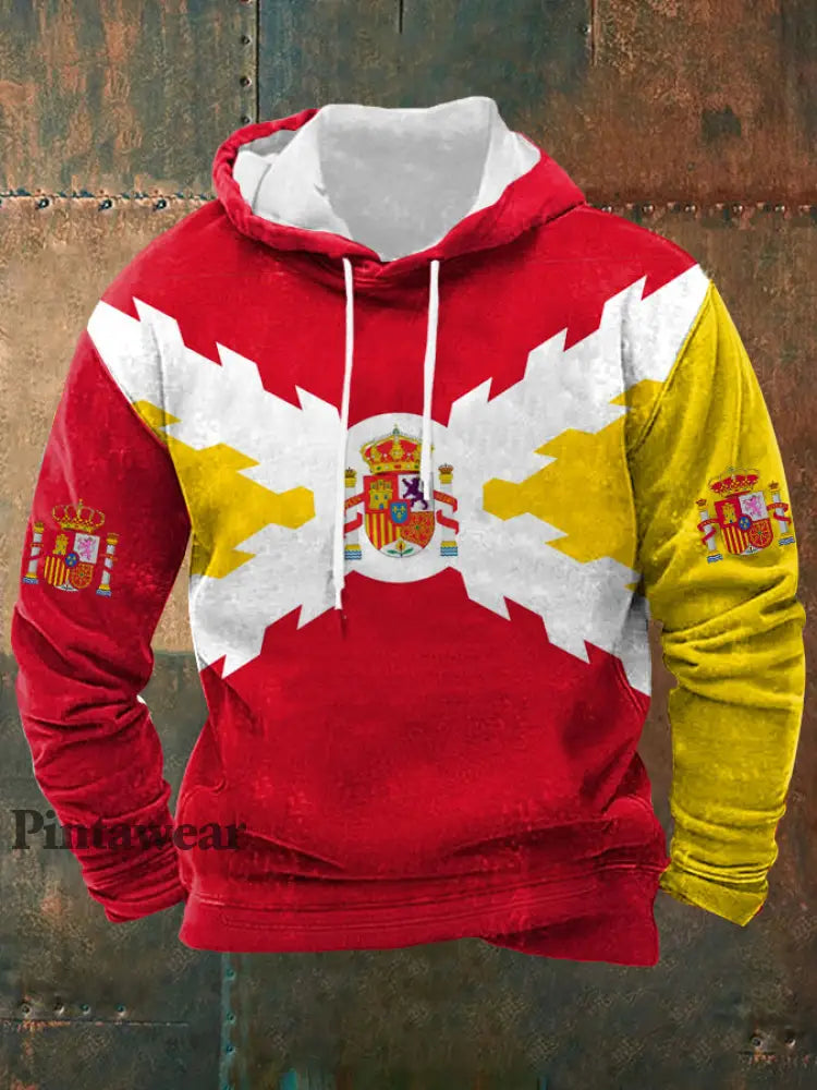Men’s Spain Cross of Burgundy Printed Sweatshirt As picture / S