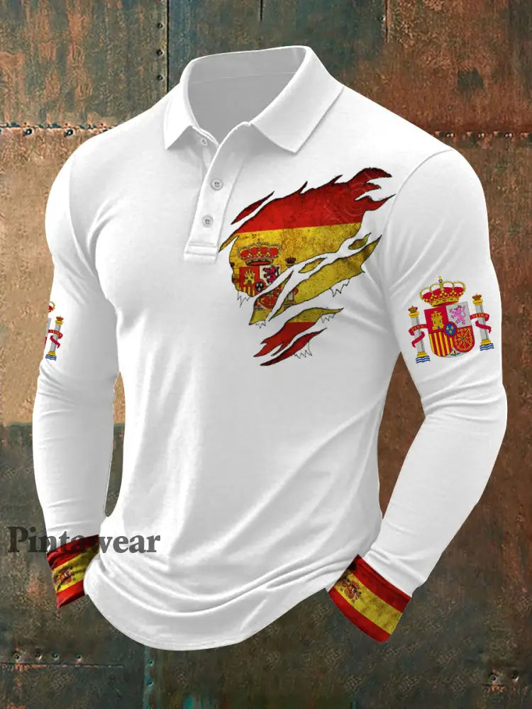 Men’s Spain Printed Casual Tops White / S