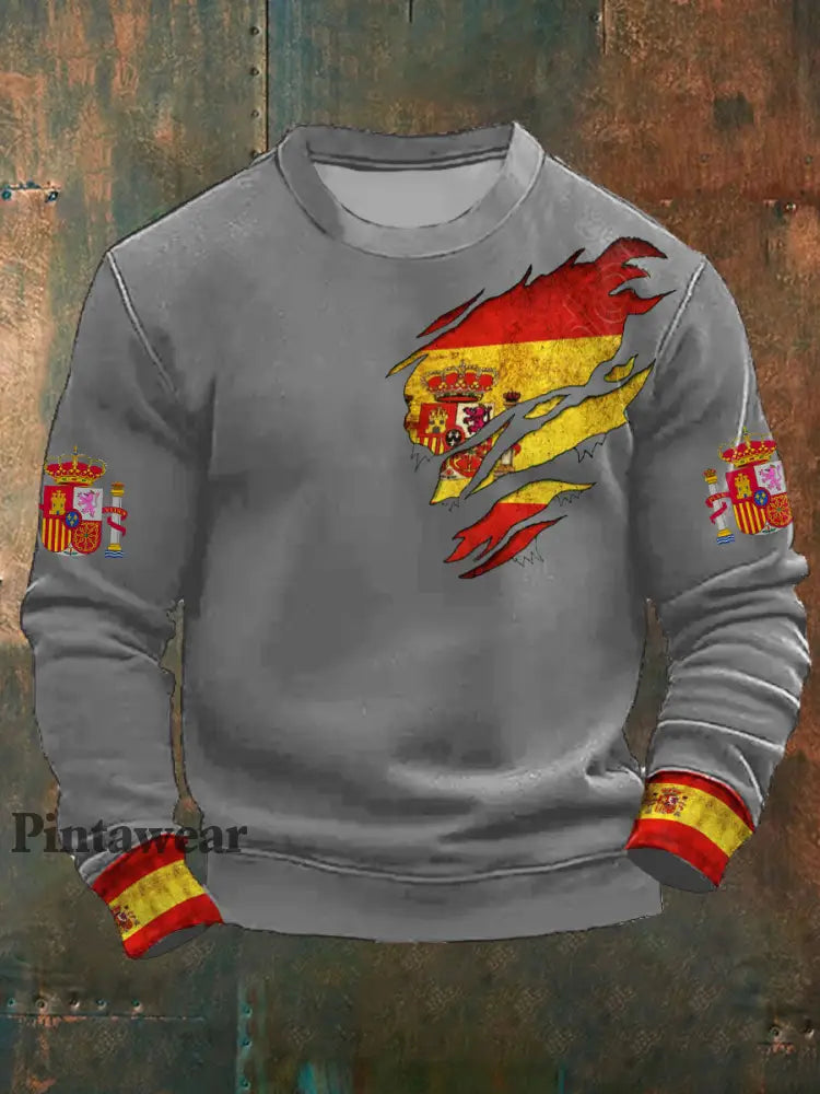 Men’s Spain Printed Sweatshirt Light Gray / S