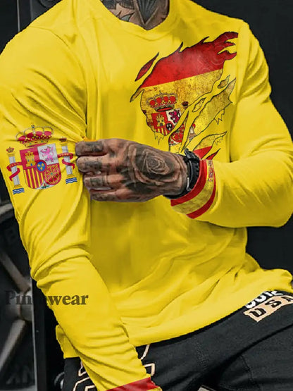 Men’s Spain Printed T-shirt Yellow / S