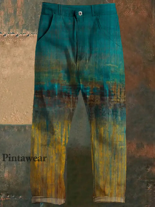 Pantalones casuales de impresión de moda de arte colorido abstracto retro de los hombres A / S