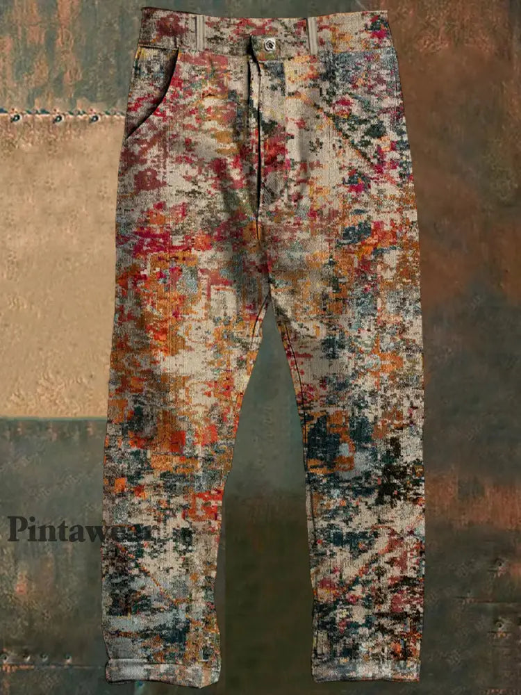 Pantalones casuales de impresión de moda de arte colorido abstracto retro de los hombres A / S