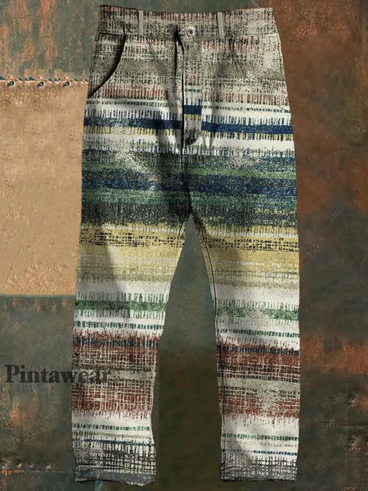 Pantalones casuales de impresión de moda de arte colorido abstracto retro de los hombres A / S