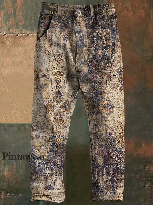 Pantalones casuales de impresión de moda de arte colorido abstracto retro de los hombres A / S