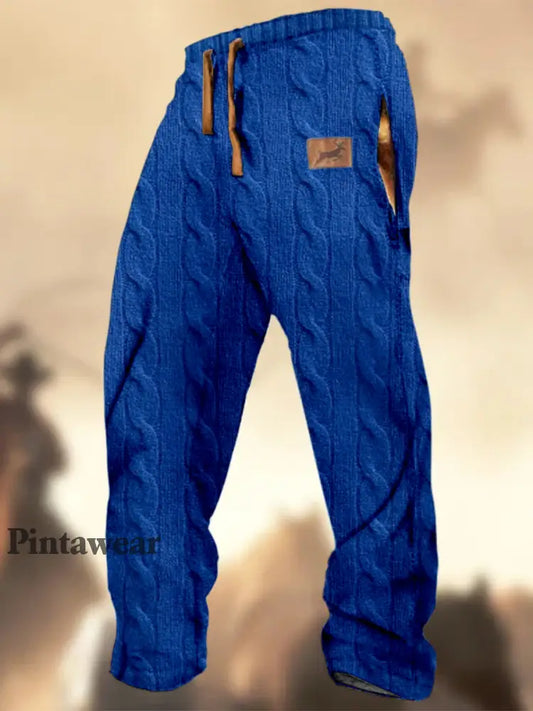 Patrón de textura retro Imprimir Western Village Hunting Logo Pantalones de chándal casuales a rayas A / S Pantalones
