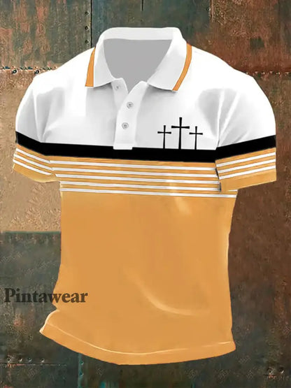 Polo de manga corta para hombre amarillo / S