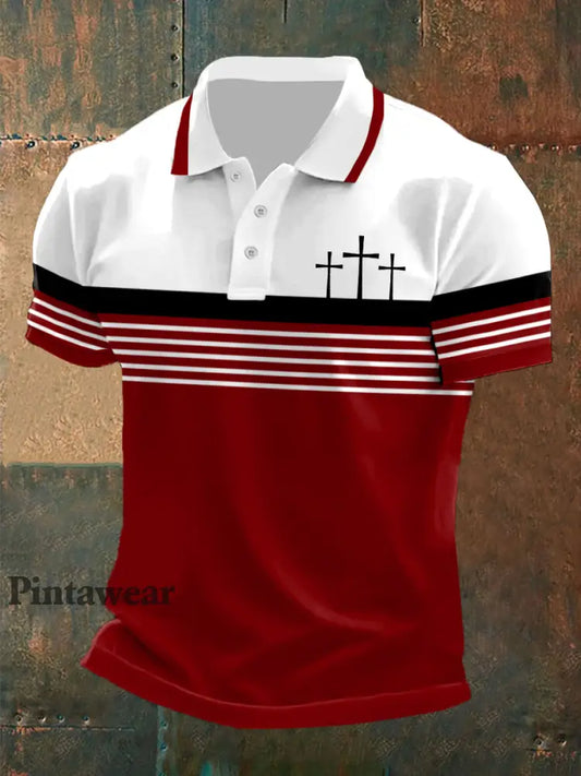 Polo de manga corta para hombre rojo / S