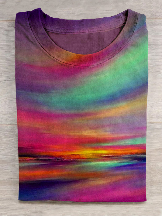 Unisex colorido paisaje abstracto impresión diseño camiseta