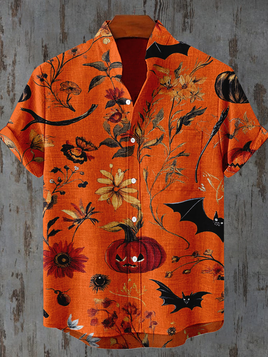 Impresión de arte gráfico de Halloween Casual Camisa