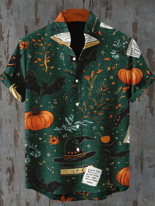 Impresión de arte gráfico de Halloween Casual Camisa