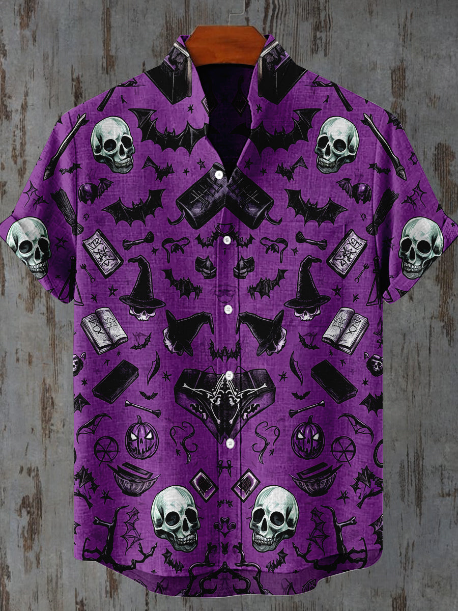 Impresión de arte gráfico de Halloween Casual Camisa