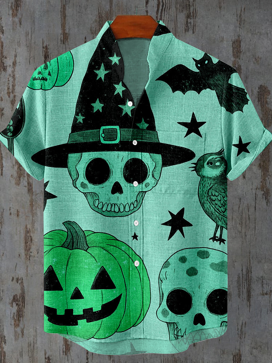 Impresión de arte gráfico de Halloween Casual Camisa