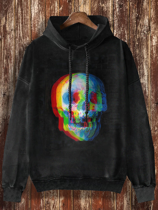 Unisex Punk Skull Halloween Imprimir Halloween Casual Sudadera con capucha