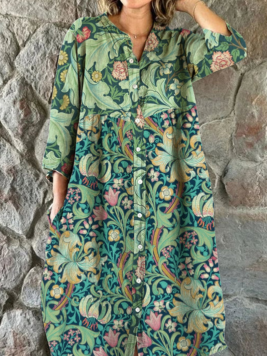 Vestido elegante de arte con estampado de moda