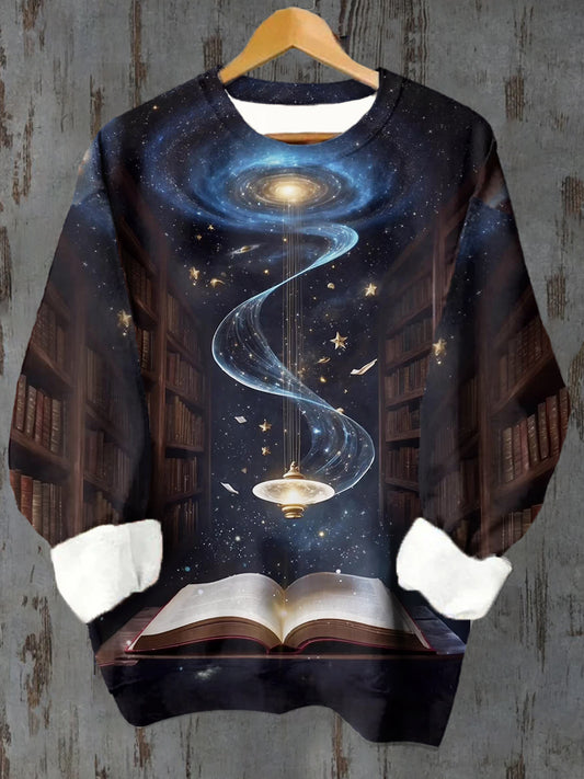 Unisex Magic Book Astrolabios Patrón Casual Crew Neck Sudadera