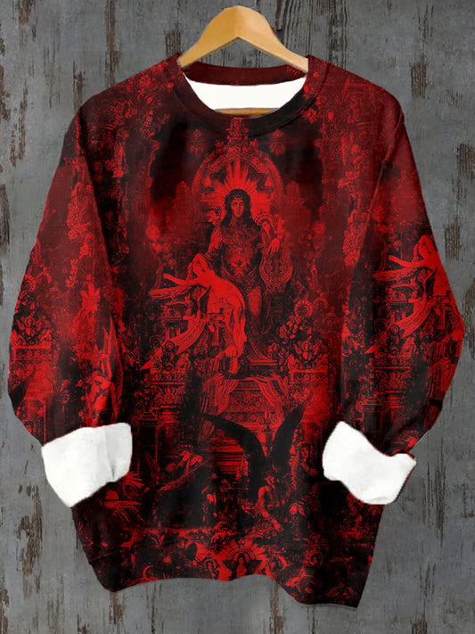 Patrón de tarjeta de tarot oscuro unisex Sudadera de cuello redondo casual