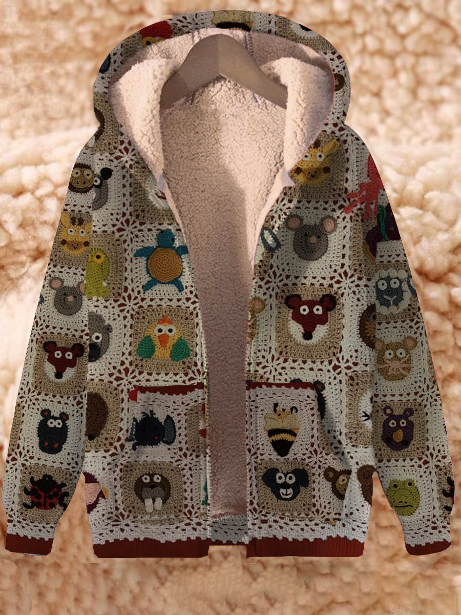 Chaqueta suelta de manga larga con estampado de arte animal bordado retro elegante de moda para mujer