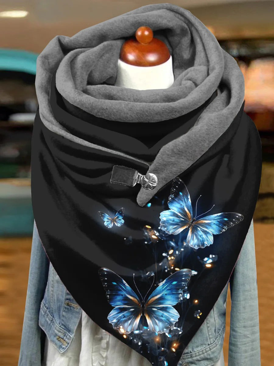 Mujer Butterfly Print Casual Warm Scarf