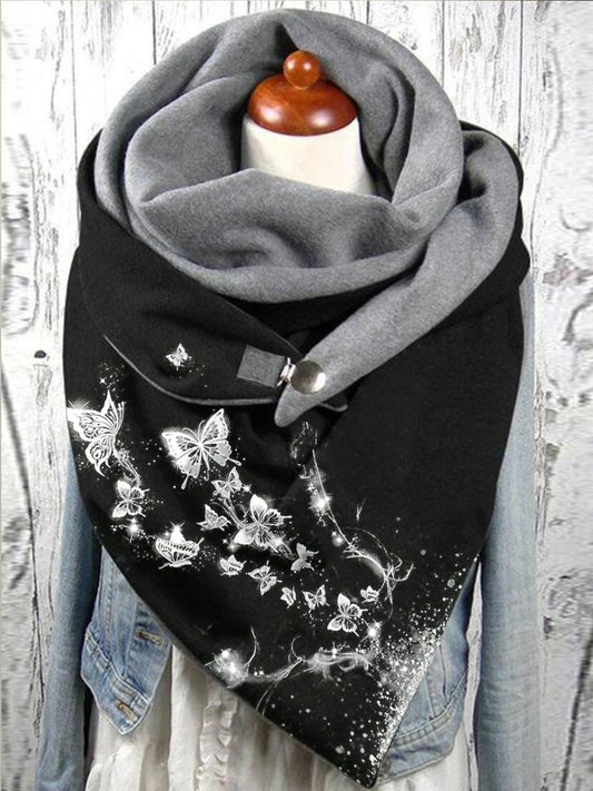 Mujer Butterfly Print Casual Warm Scarf