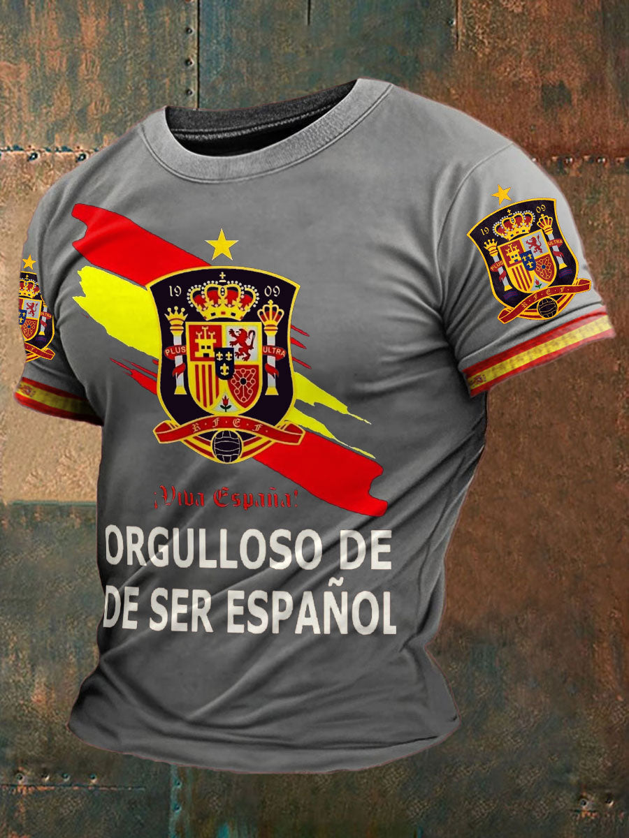 España orgulloso español impreso camiseta de los hombres