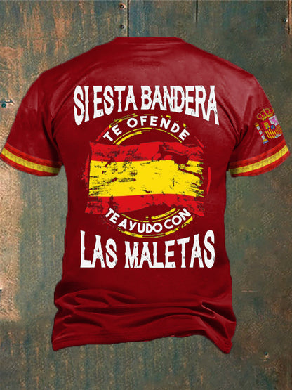Camiseta estampada España If This Flag You, I Will Pack Your Bags para hombre