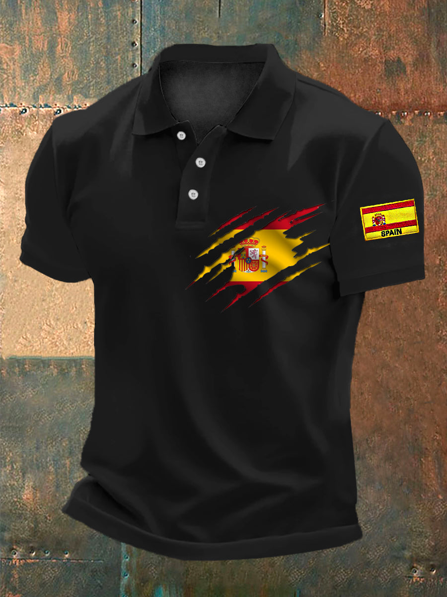 Camiseta bordada bandera española de los hombres