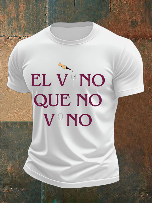 Camiseta impresa vino divertido de España de los hombres