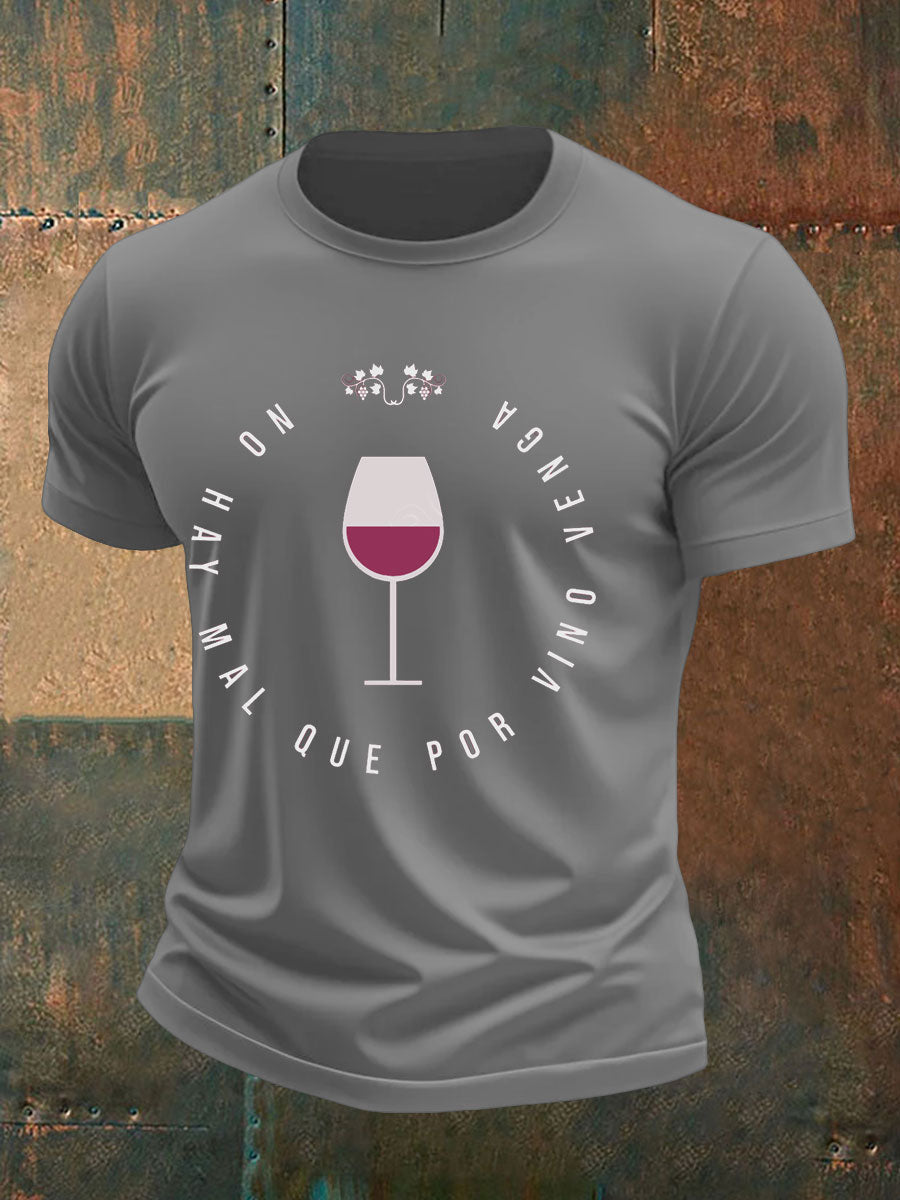 Camiseta impresa vino divertido de España de los hombres