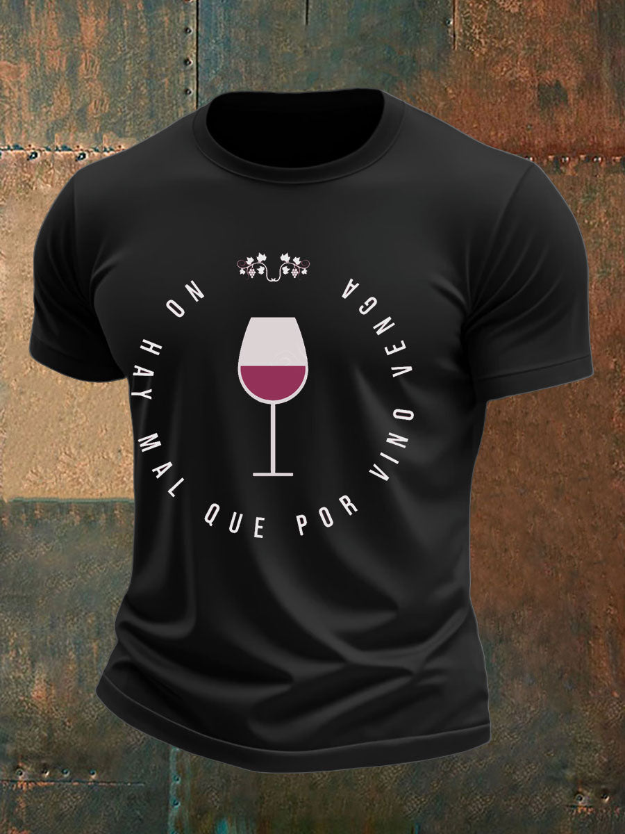 Camiseta impresa vino divertido de España de los hombres