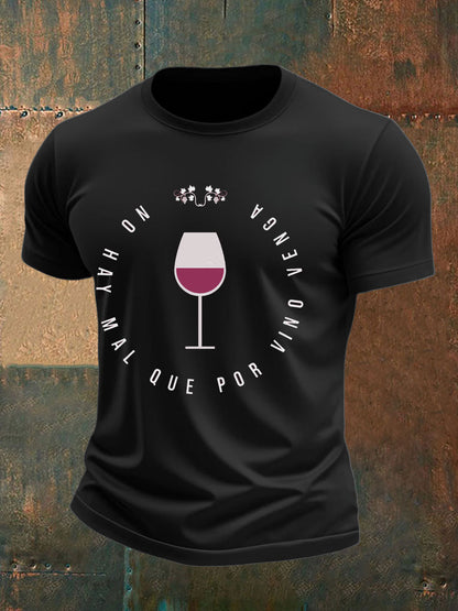 Camiseta impresa vino divertido de España de los hombres