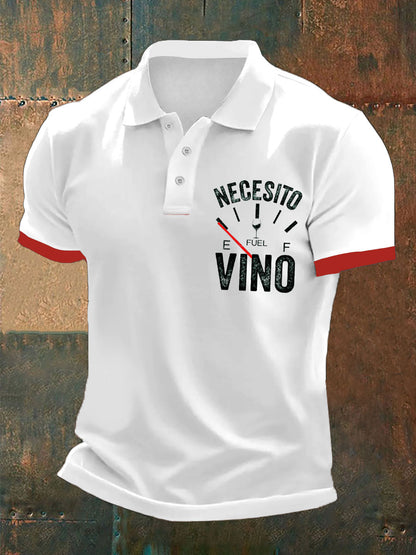 Tops casuales impresos vino divertido de España de los hombres