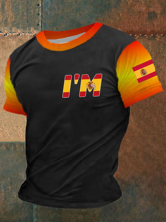 La bandera española de los hombres orgullosos de ser española Camiseta de manga corta