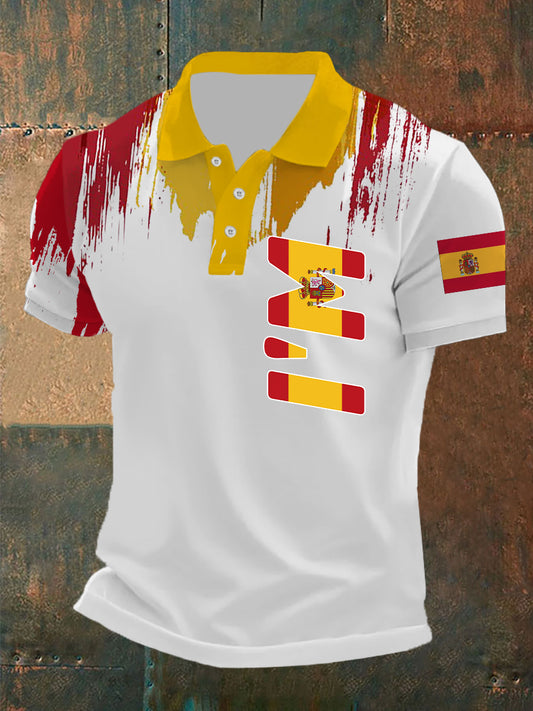 Top de manga corta con bandera española para hombre