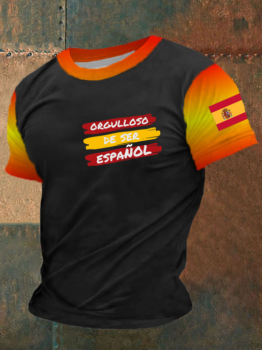 La bandera española de los hombres orgullosos de ser española Camiseta de manga corta