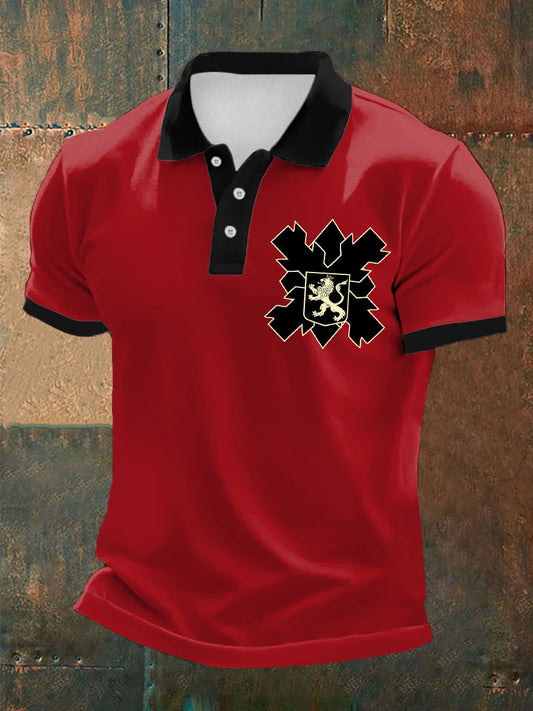 Hombres España Cruz de Borgoña Tercio Impreso Casual Tops