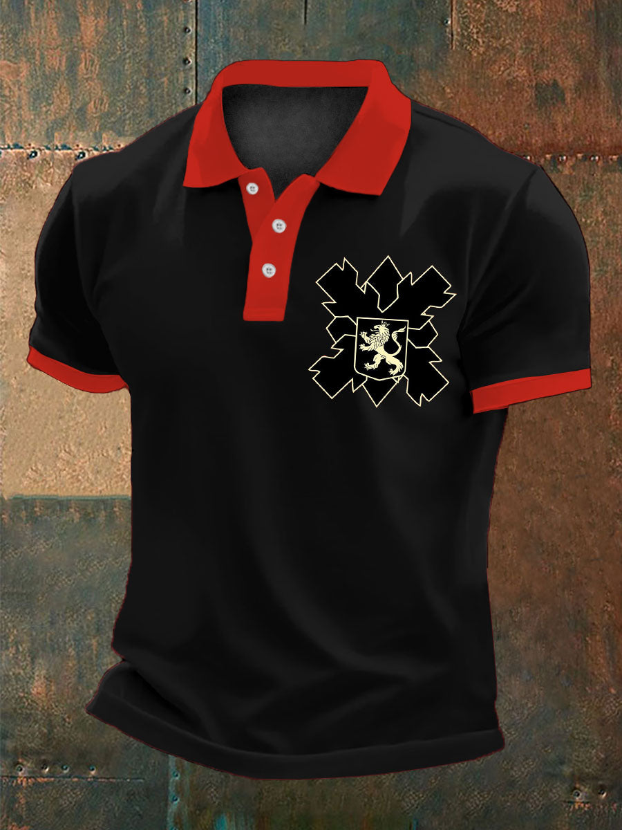 Hombres España Cruz de Borgoña Tercio Impreso Casual Tops