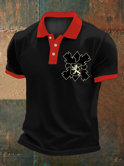 Hombres España Cruz de Borgoña Tercio Impreso Casual Tops
