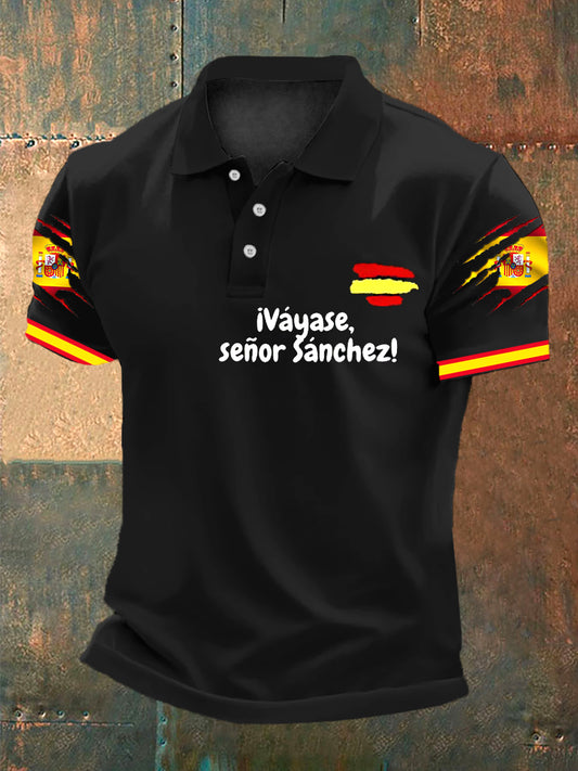 Camisa con estampado de bandera española para hombre