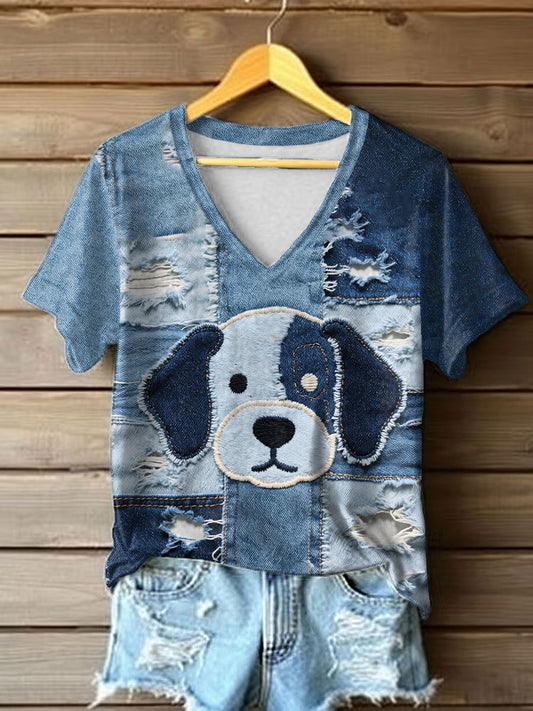 Camiseta Denim Puppy para mujer
