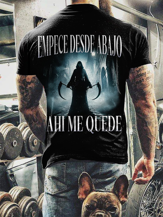 Camiseta divertida impresa cráneo de los hombres
