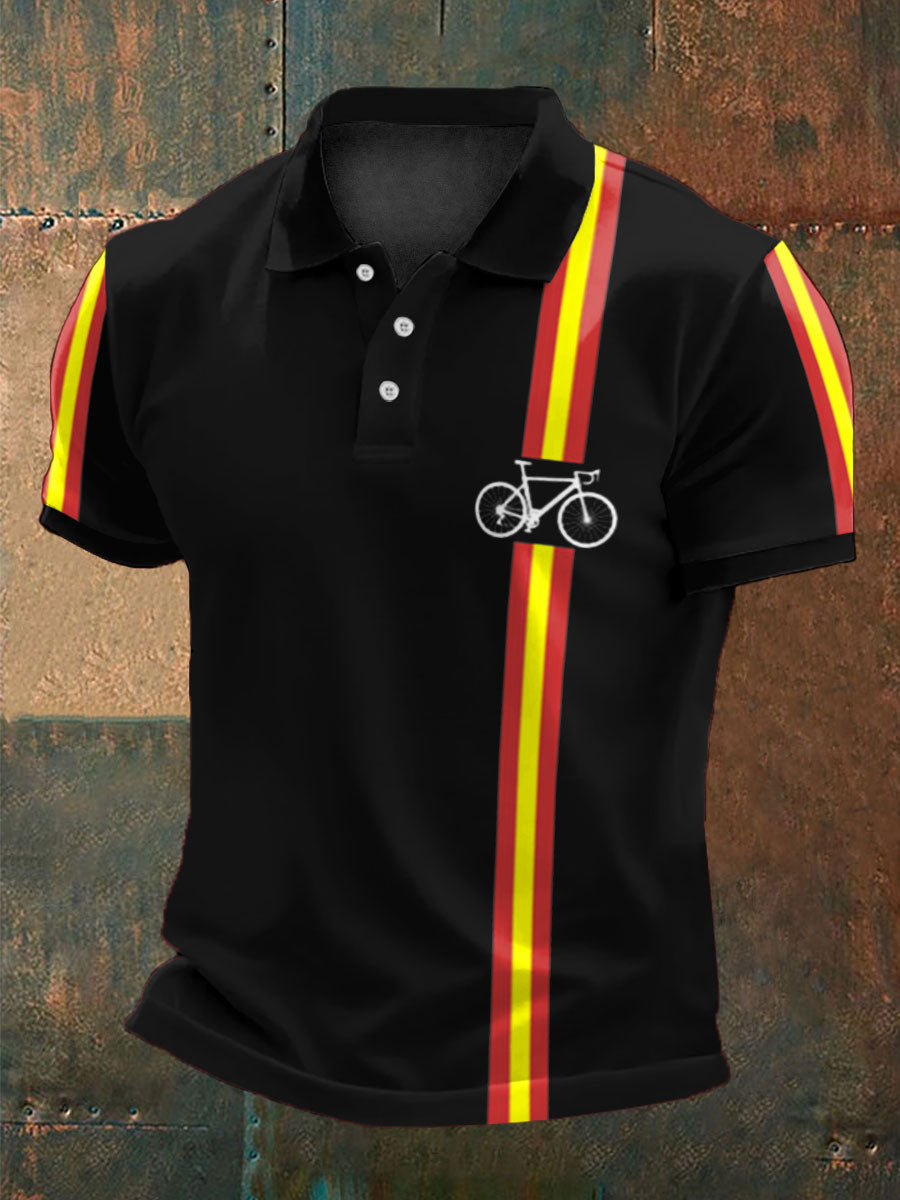 Tops casuales impresos de ciclismo para hombres